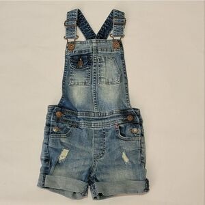 Lucky Brand Girls Shortalls Short Overalls Distressed Size 3T